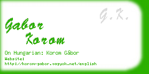 gabor korom business card